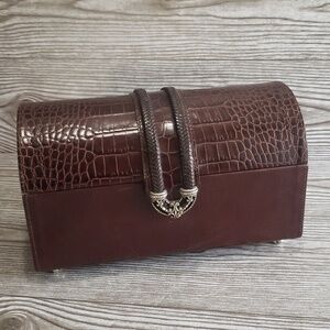 Brighton brown leather jewerlry box with silver details